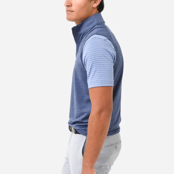 NWT Peter Millar Crown Navy Crafted Stealth Performance 1/4 Zip Blue Vest Small - Picture 3 of 11